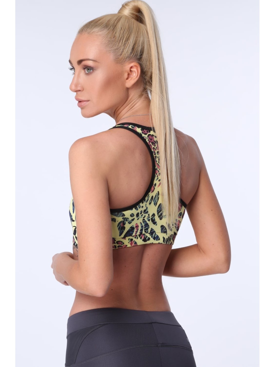 Leopard sportinė viršūnė, citrina MR15498 - Internetinė parduotuvė - Boutique